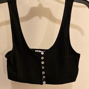 ✨Final Price zara crop top tank buttons